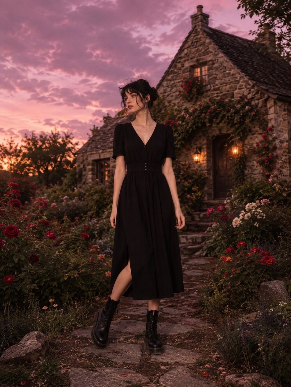 Disturbia Medea Jacquard Black Goth Whimsigoth Midaxi Womens Dress NWT